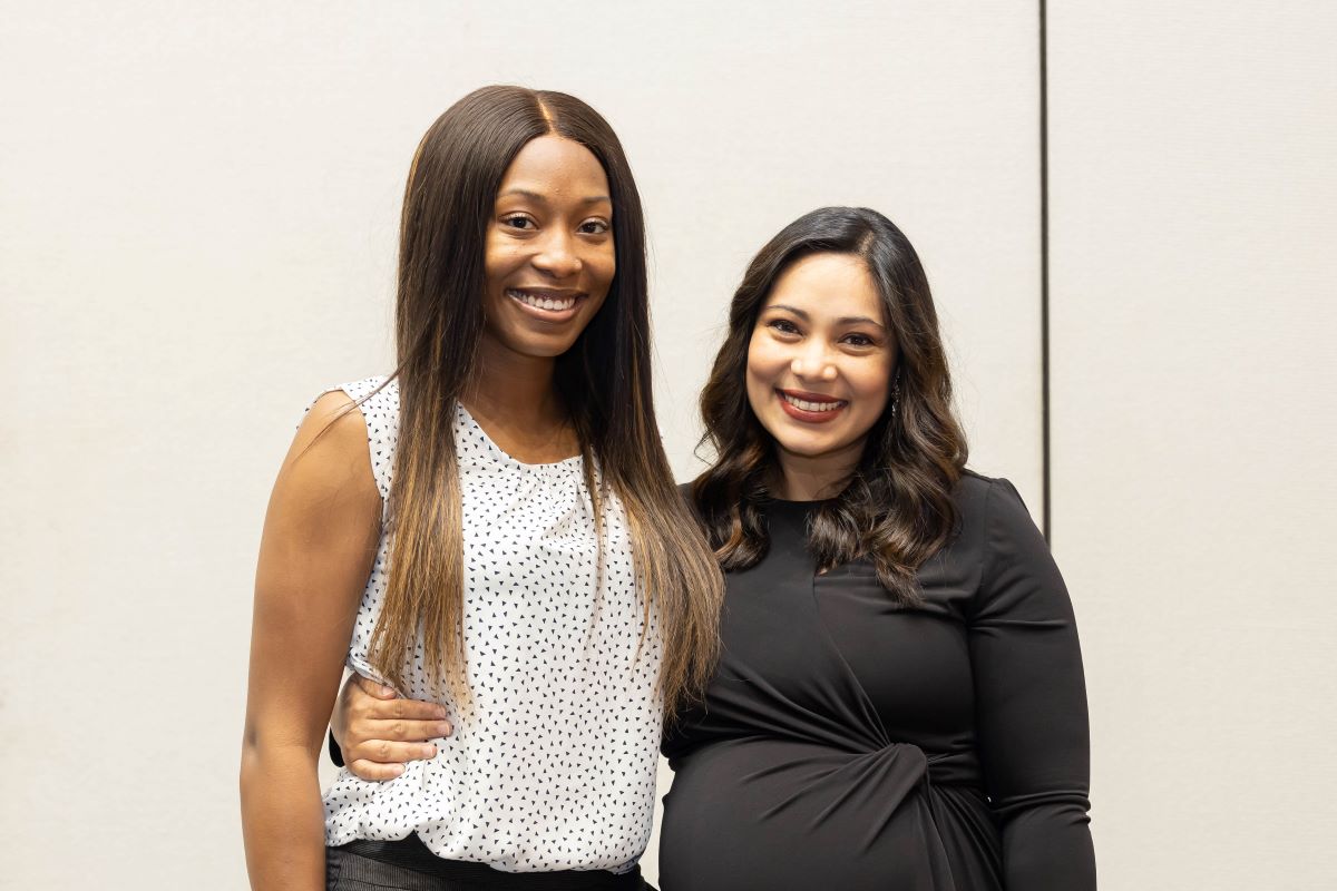 2 Students taking a picture at the 2023 Honors and Awards Ceremony